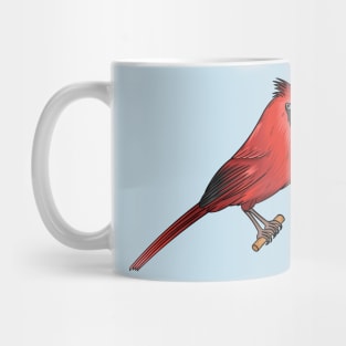 Northern cardinal bird cartoon illustration Mug